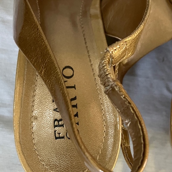 Franco Sarto size 10 metallic gold tone Wedge Slingback Sandals - Picture 14 of 16